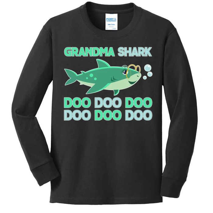 Grandma Shark Doo Doo Doo Kids Long Sleeve Shirt