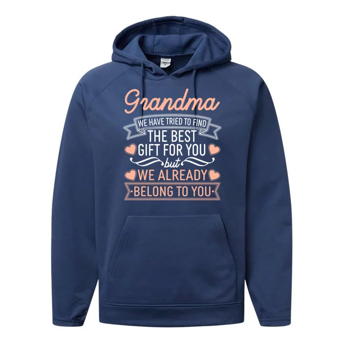 Grandma We Have Tried To Find The Best Gift For You Performance Fleece Hoodie