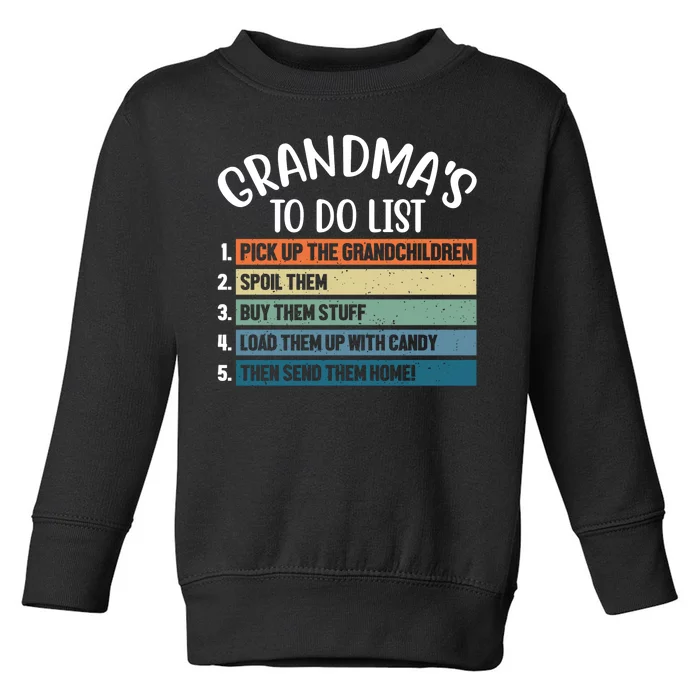 Grandma's To Do List Funny Cute Toddler Sweatshirt