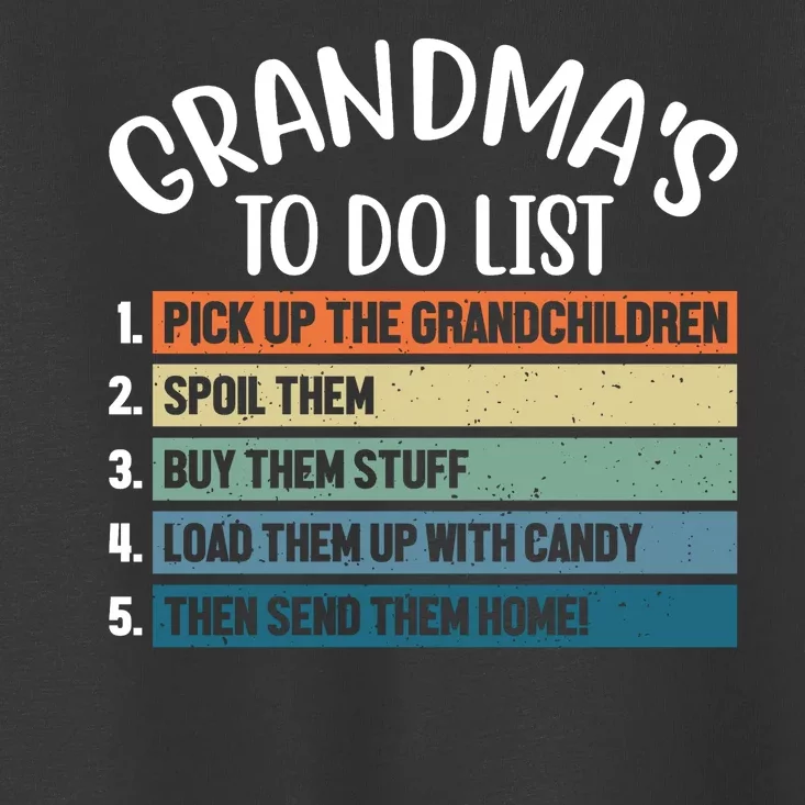 Grandma's To Do List Funny Cute Toddler T-Shirt