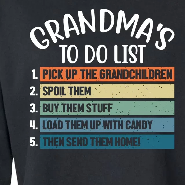 Grandma's To Do List Funny Cute Cropped Pullover Crew