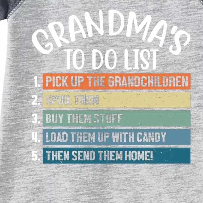 Grandma's To Do List Funny Cute Infant Baby Jersey Bodysuit