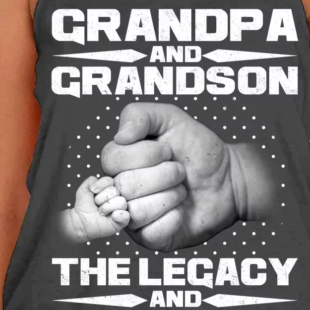 Grandpa And Grandson The Legacy The Legend Women's Knotted Racerback Tank