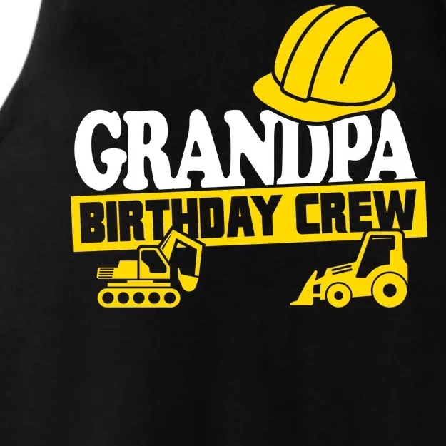 Grandpa Birthday Crew Construction Party Ladies Tri-Blend Wicking Tank