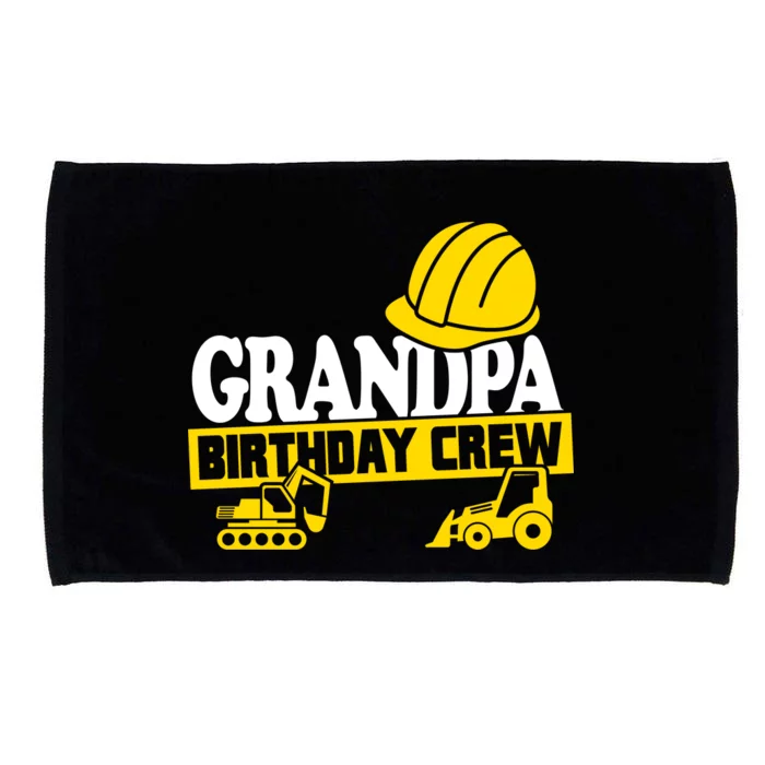 Grandpa Birthday Crew Construction Party Microfiber Hand Towel