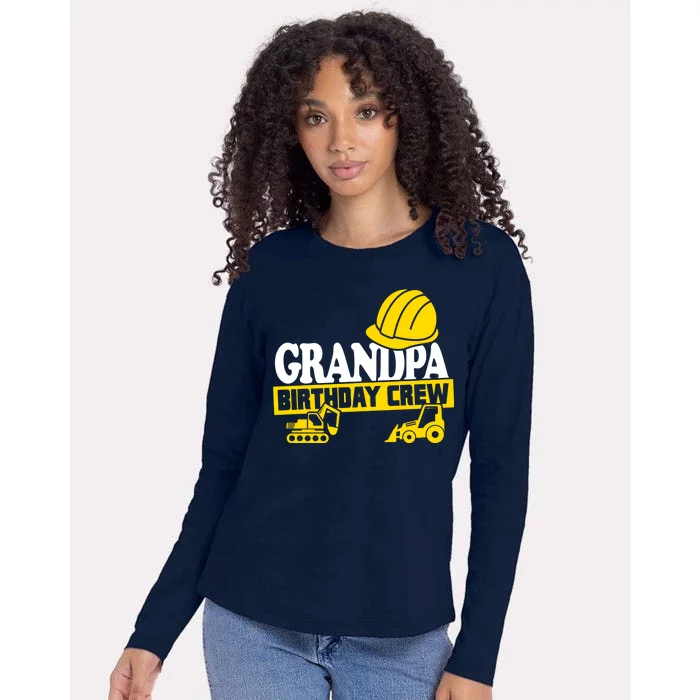 Grandpa Birthday Crew Construction Party Womens Cotton Relaxed Long Sleeve T-Shirt