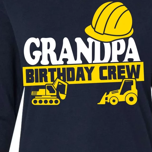 Grandpa Birthday Crew Construction Party Womens Cotton Relaxed Long Sleeve T-Shirt