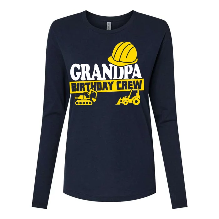 Grandpa Birthday Crew Construction Party Womens Cotton Relaxed Long Sleeve T-Shirt