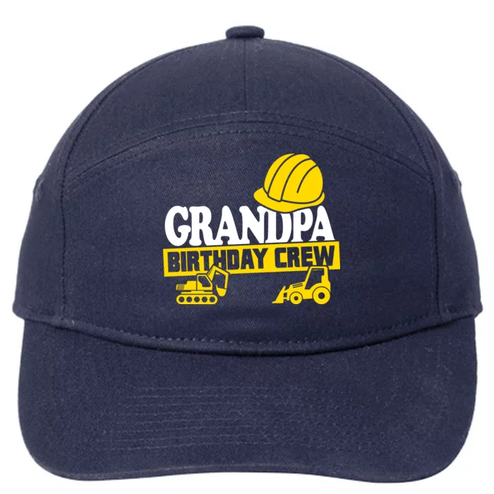 Grandpa Birthday Crew Construction Party 7-Panel Snapback Hat