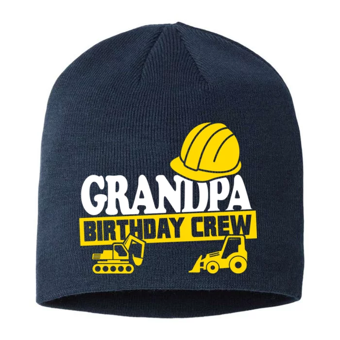 Grandpa Birthday Crew Construction Party 8 1/2in Sustainable Knit Beanie