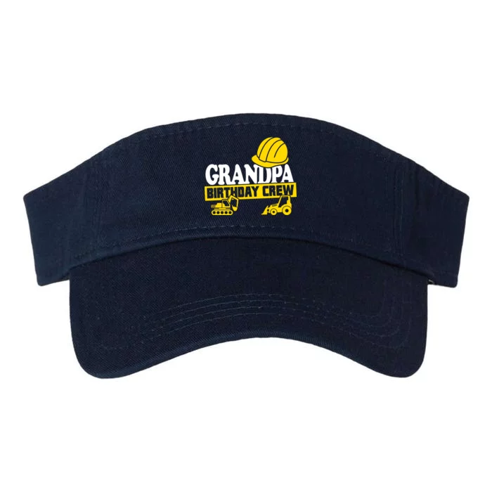 Grandpa Birthday Crew Construction Party Valucap Bio-Washed Visor