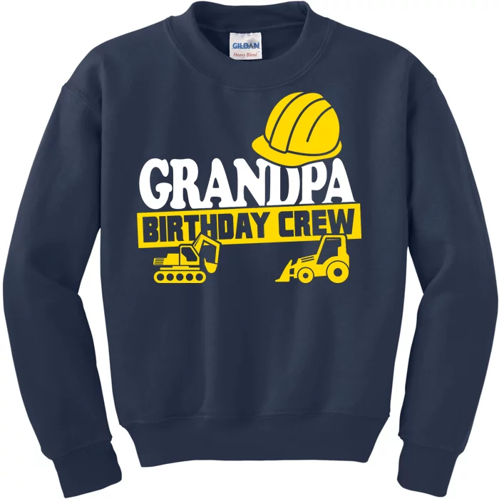 Grandpa Birthday Crew Construction Party Kids Sweatshirt