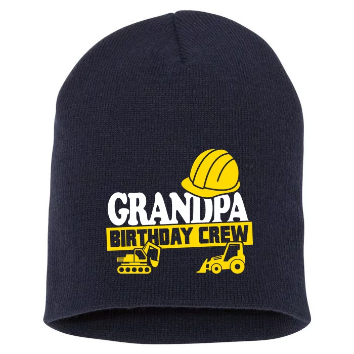 Grandpa Birthday Crew Construction Party Short Acrylic Beanie