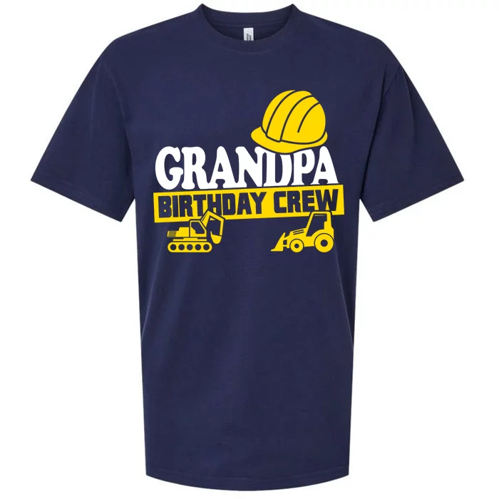 Grandpa Birthday Crew Construction Party Sueded Cloud Jersey T-Shirt