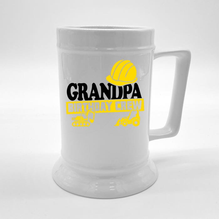 Grandpa Birthday Crew Construction Party Front & Back Beer Stein