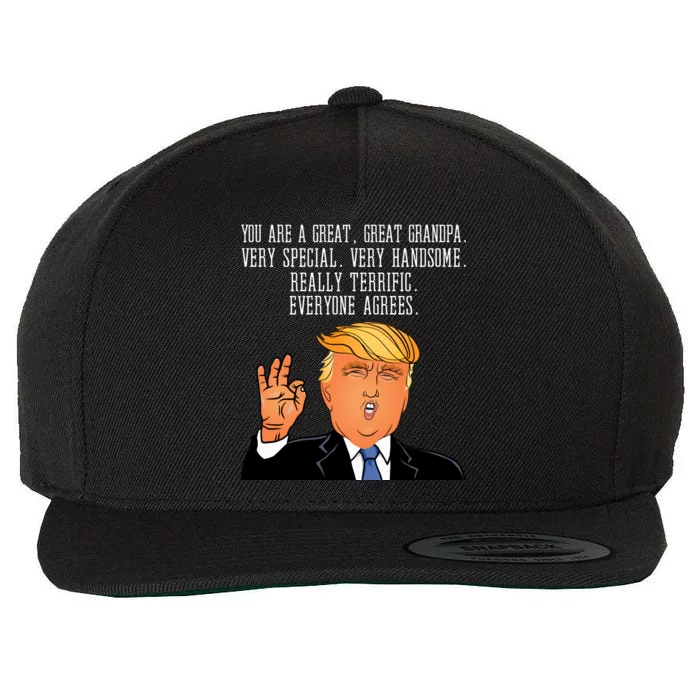 Grandpa Donald Trump Wool Snapback Cap