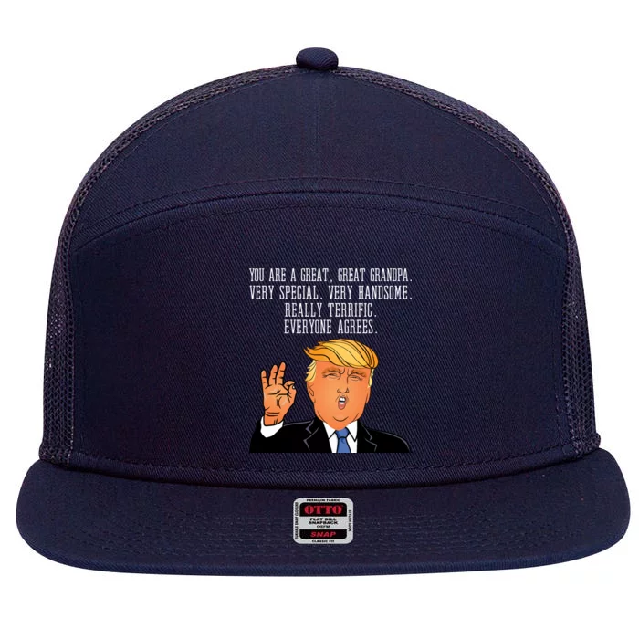 Grandpa Donald Trump 7 Panel Mesh Trucker Snapback Hat