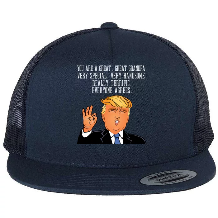 Grandpa Donald Trump Flat Bill Trucker Hat