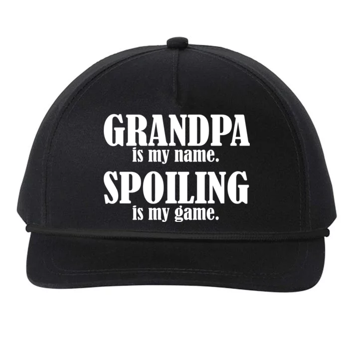 Grandpa Is My Name Spoiling Is my Game Snapback Five-Panel Rope Hat