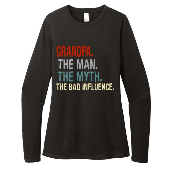 Grandpa Man Myth The Bad Influence Humor Womens CVC Long Sleeve Shirt