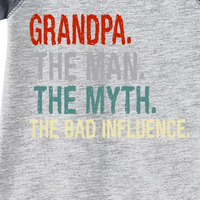 Grandpa Man Myth The Bad Influence Humor Infant Baby Jersey Bodysuit