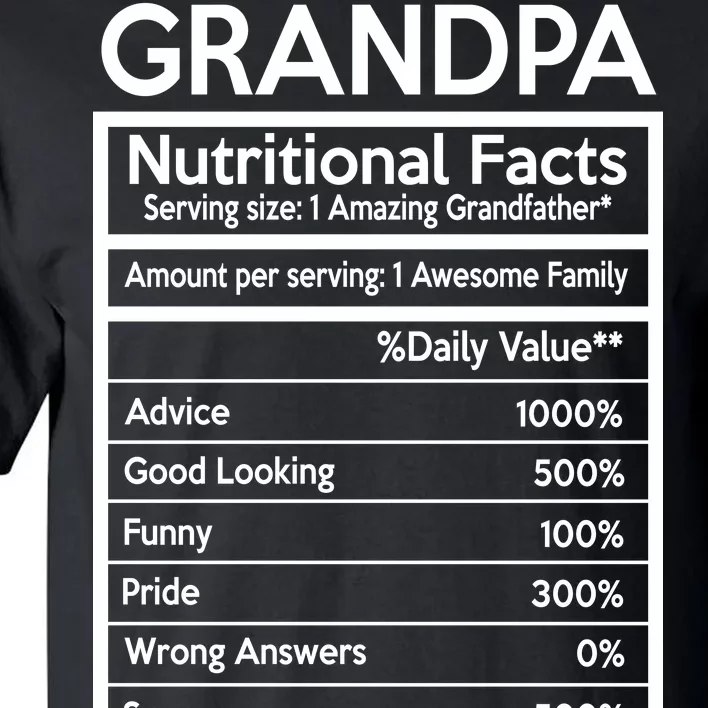 Grandpa Nutritional Facts Tall T-Shirt