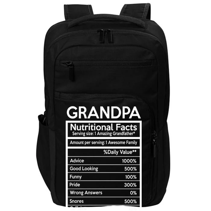 Grandpa Nutritional Facts Impact Tech Backpack