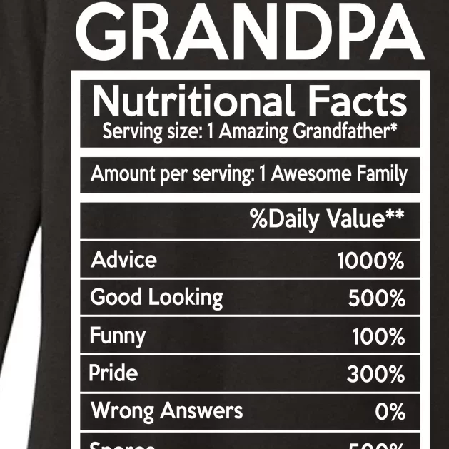 Grandpa Nutritional Facts Womens CVC Long Sleeve Shirt