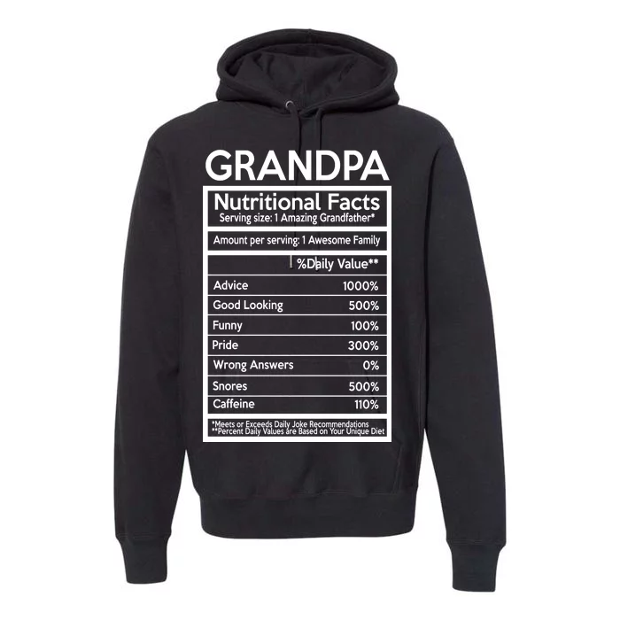 Grandpa Nutritional Facts Premium Hoodie