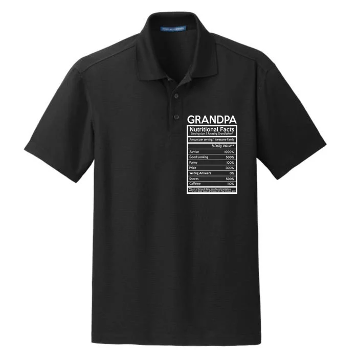 Grandpa Nutritional Facts Dry Zone Grid Performance Polo