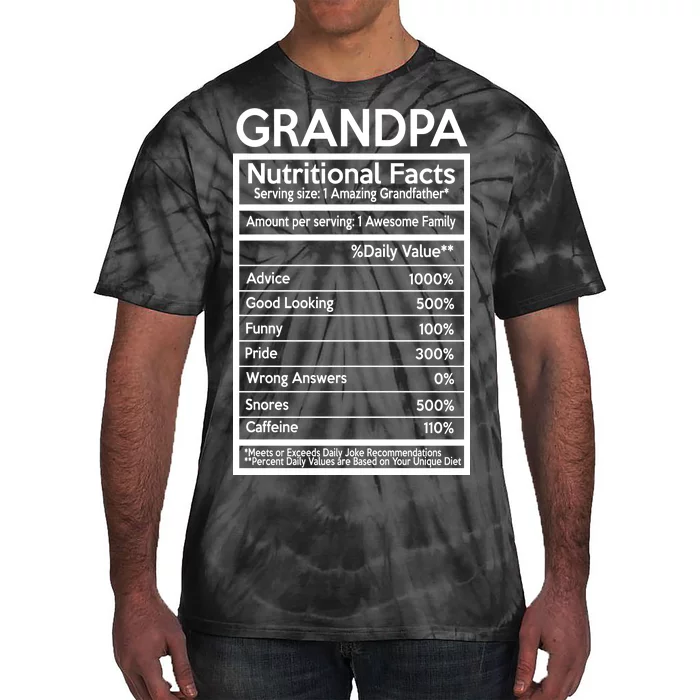 Grandpa Nutritional Facts Tie-Dye T-Shirt