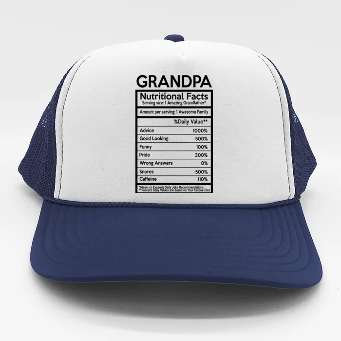 Grandpa Nutritional Facts Trucker Hat