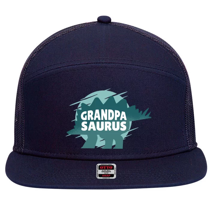 Grandpa Saurus 7 Panel Mesh Trucker Snapback Hat