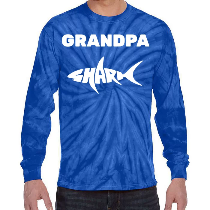 Grandpa Shark Tie-Dye Long Sleeve Shirt