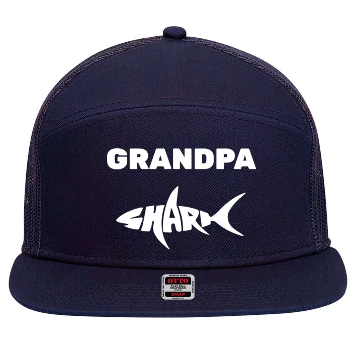 Grandpa Shark 7 Panel Mesh Trucker Snapback Hat