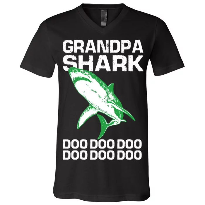 Grandpa Shark Doo V-Neck T-Shirt