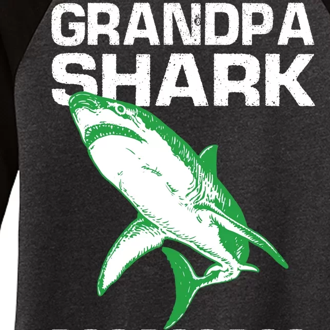 Grandpa Shark Doo Women's Tri-Blend 3/4-Sleeve Raglan Shirt