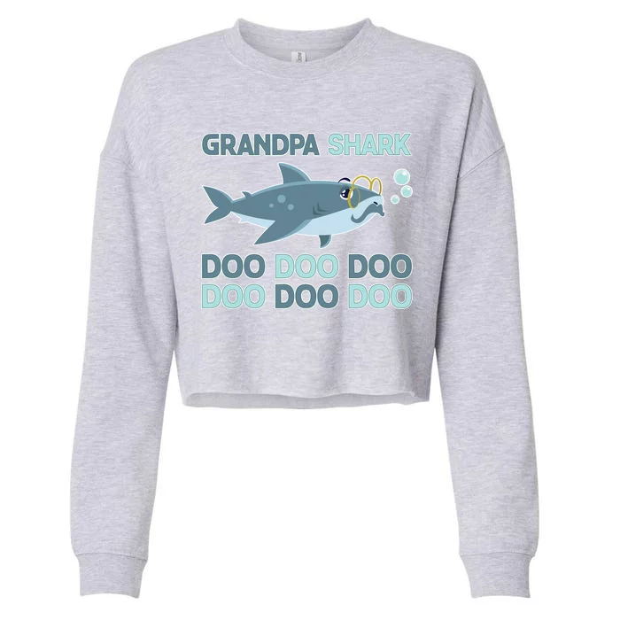 Grandpa Shark Doo Doo Doo Cropped Pullover Crew