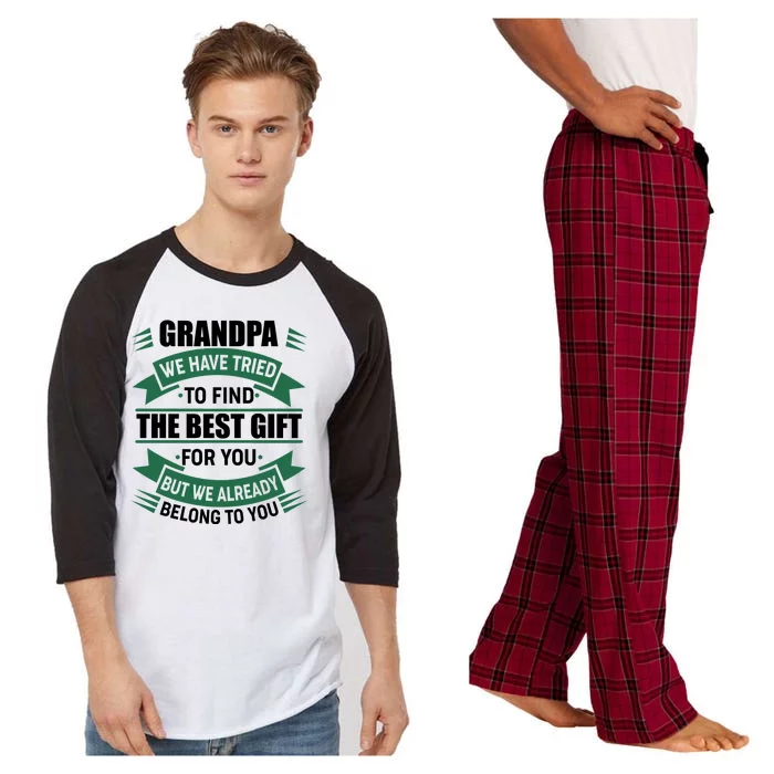 Grandpa The Best Gift For You Raglan Sleeve Pajama Set