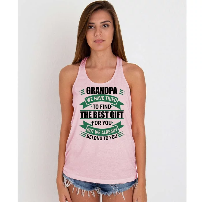 Grandpa The Best Gift For You Women's Knotted Racerback Tank