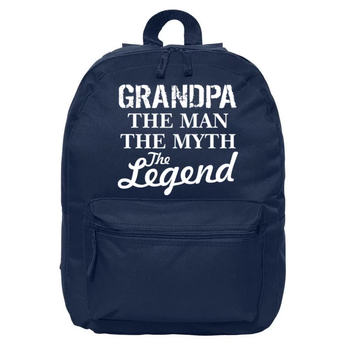 Grandpa The Man Myth Legend 16 in Basic Backpack