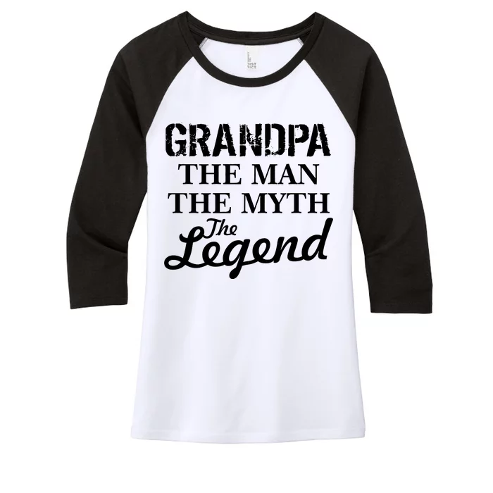 Grandpa The Man Myth Legend Women's Tri-Blend 3/4-Sleeve Raglan Shirt