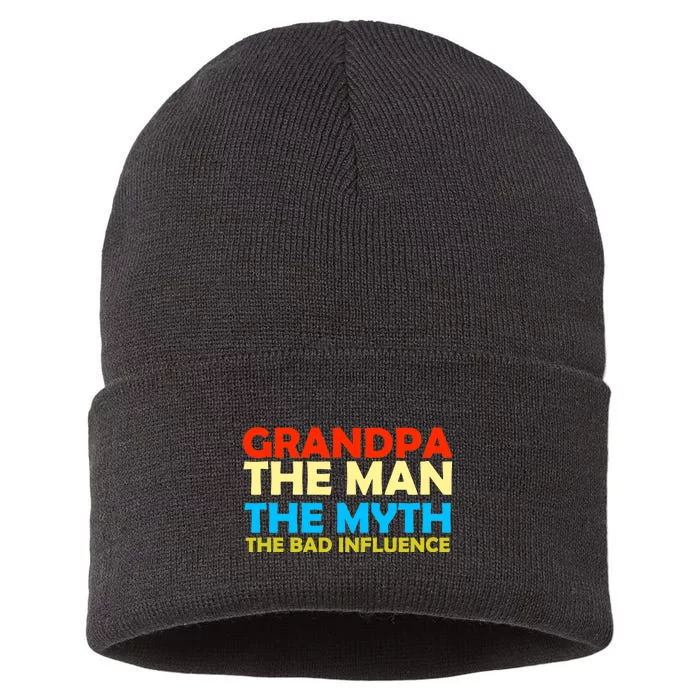 Grandpa The Man The Myth The Bad Influence Sustainable Knit Beanie