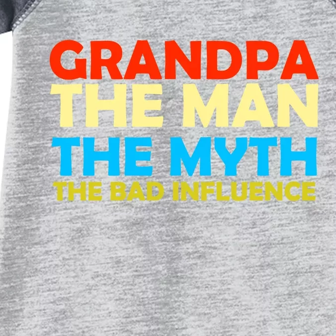 Grandpa The Man The Myth The Bad Influence Infant Baby Jersey Bodysuit