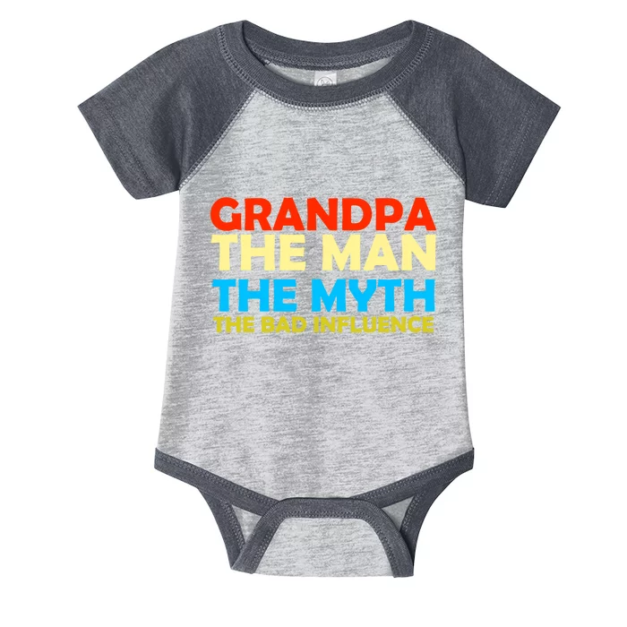 Grandpa The Man The Myth The Bad Influence Infant Baby Jersey Bodysuit