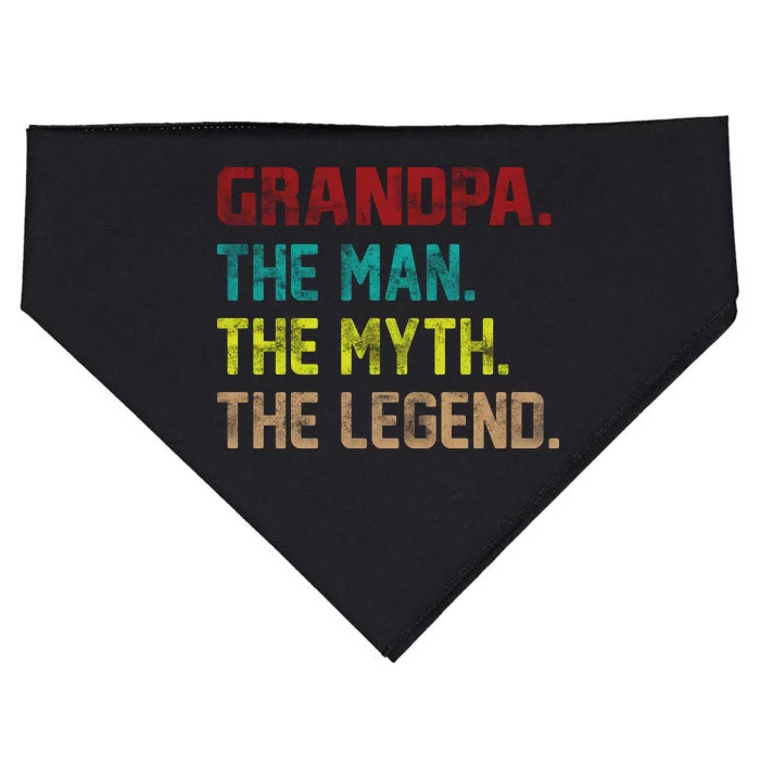 Grandpa The Man The Myth The Legend USA-Made Doggie Bandana