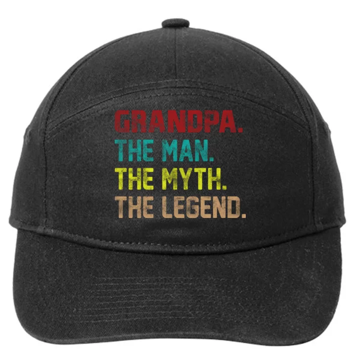 Grandpa The Man The Myth The Legend 7-Panel Snapback Hat