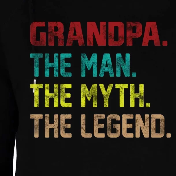 Grandpa The Man The Myth The Legend Womens Funnel Neck Pullover Hood