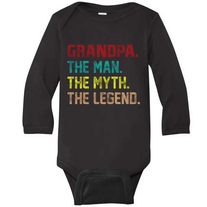 Grandpa The Man The Myth The Legend Baby Long Sleeve Bodysuit