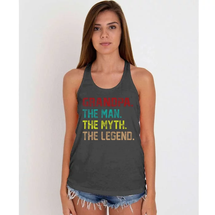 Grandpa The Man The Myth The Legend Women's Knotted Racerback Tank